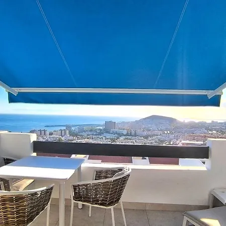شقة Cristianos - Breathtaking View, Ac, Heated Pool, Fibre Net لوس كريستيانوس